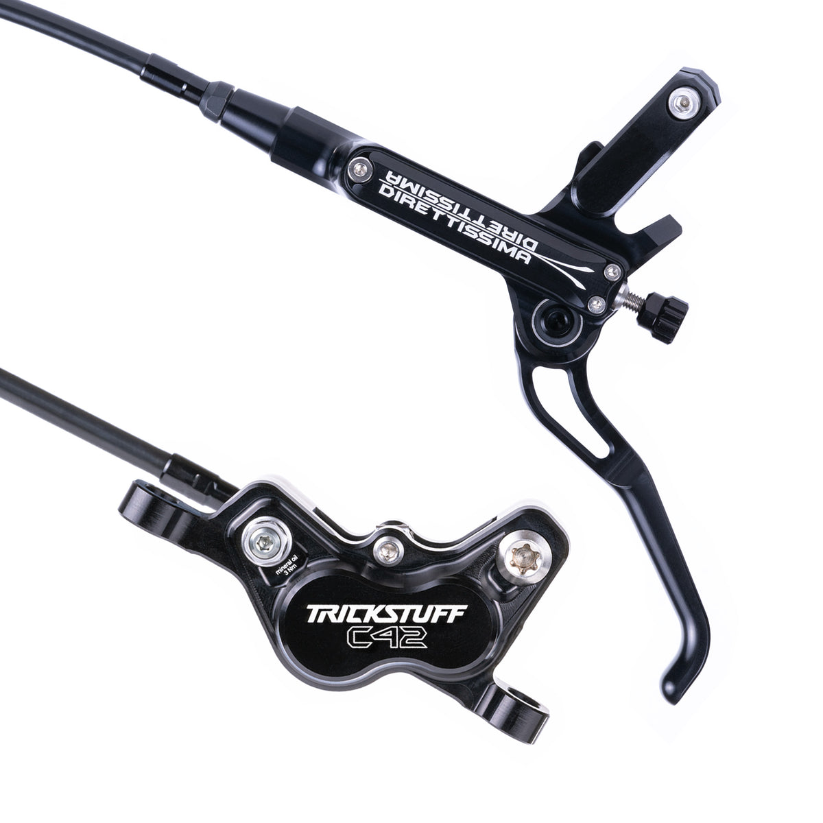 Freno Trickstuff Direttissima Cuerpo negro / maneta negra Moto (invertidas)