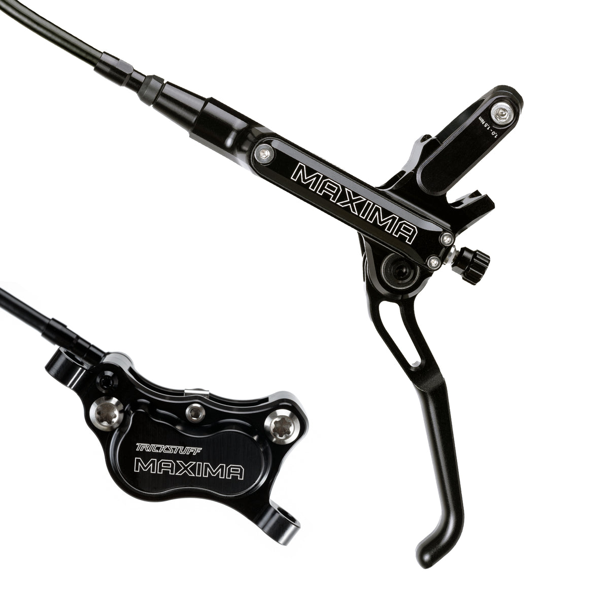 Freno Trickstuff Maxima Cuerpo negro / maneta negra Kevlar 5 mm Estándar (trasero a la derecha)