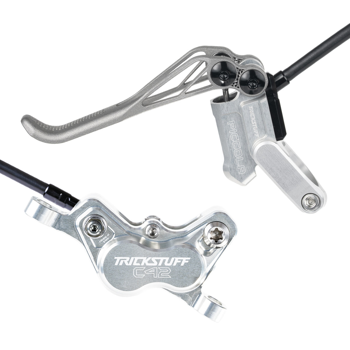 Freno Trickstuff Piccola HD Cuerpo plata / maneta negra Moto (invertidas)