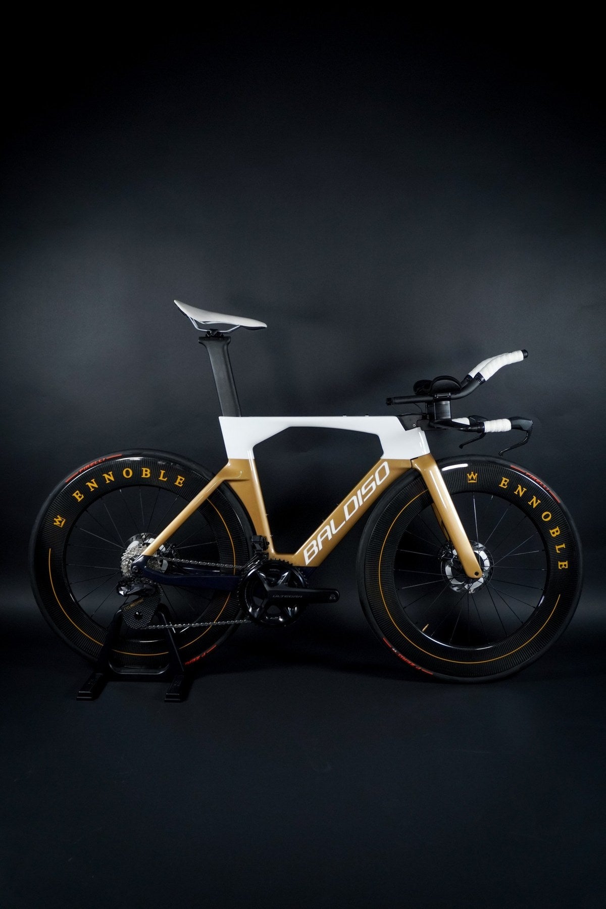 Baldiso T1 Blanco Dorado Ultegra Di2 - Vista lateral completa